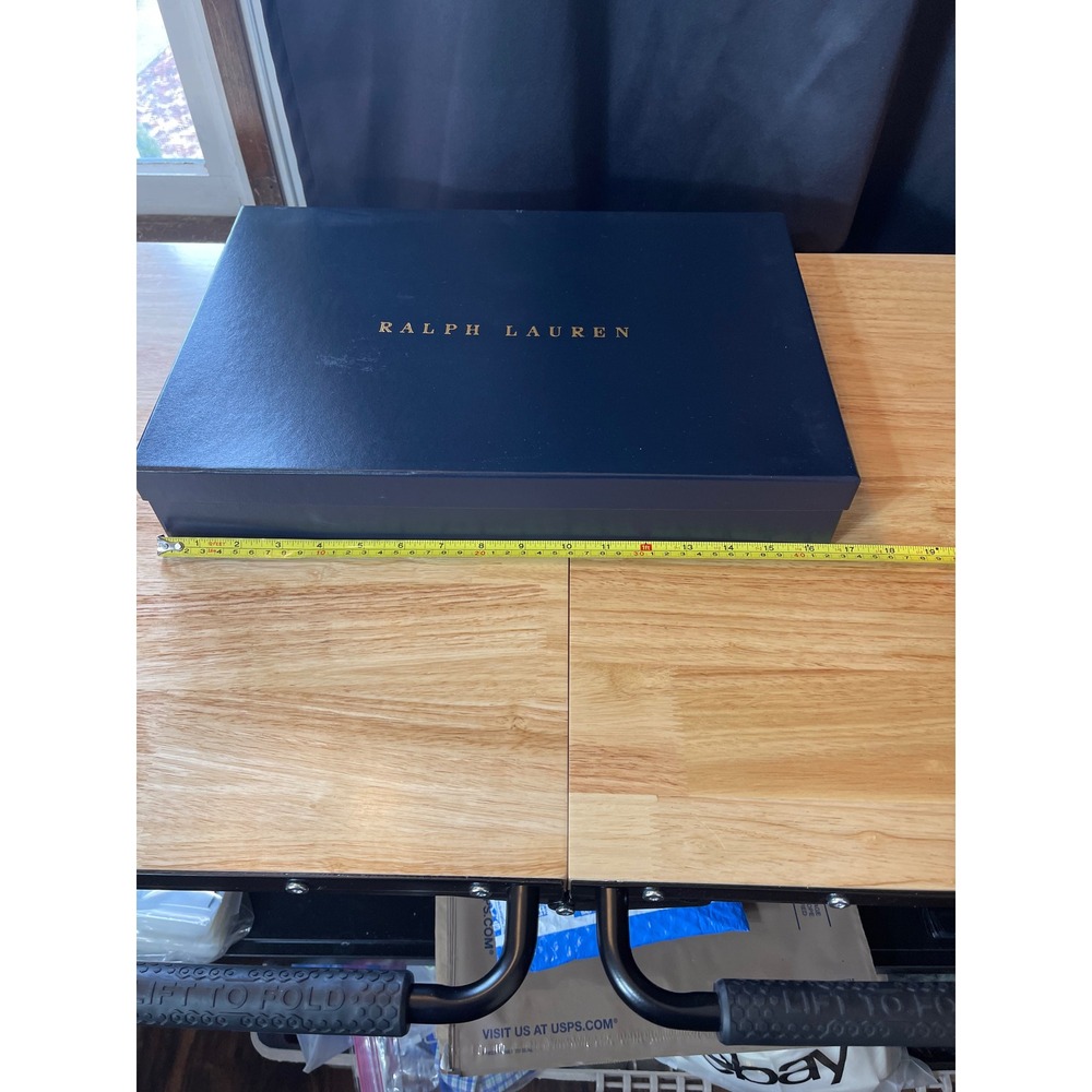 Ralph Lauren Navy Blue Gold Foil Logo Large Gift Box Storage 17.5x11.5x3.25